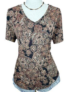 White Stag Brown short sleeve blouse
